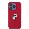 Karl Lagerfeld KLHMP15LSCMKCRHR iPhone 15 Pro 6.1 czerwony/red hardcase Silicone Karl&Choupette Heads Ring MagSafe